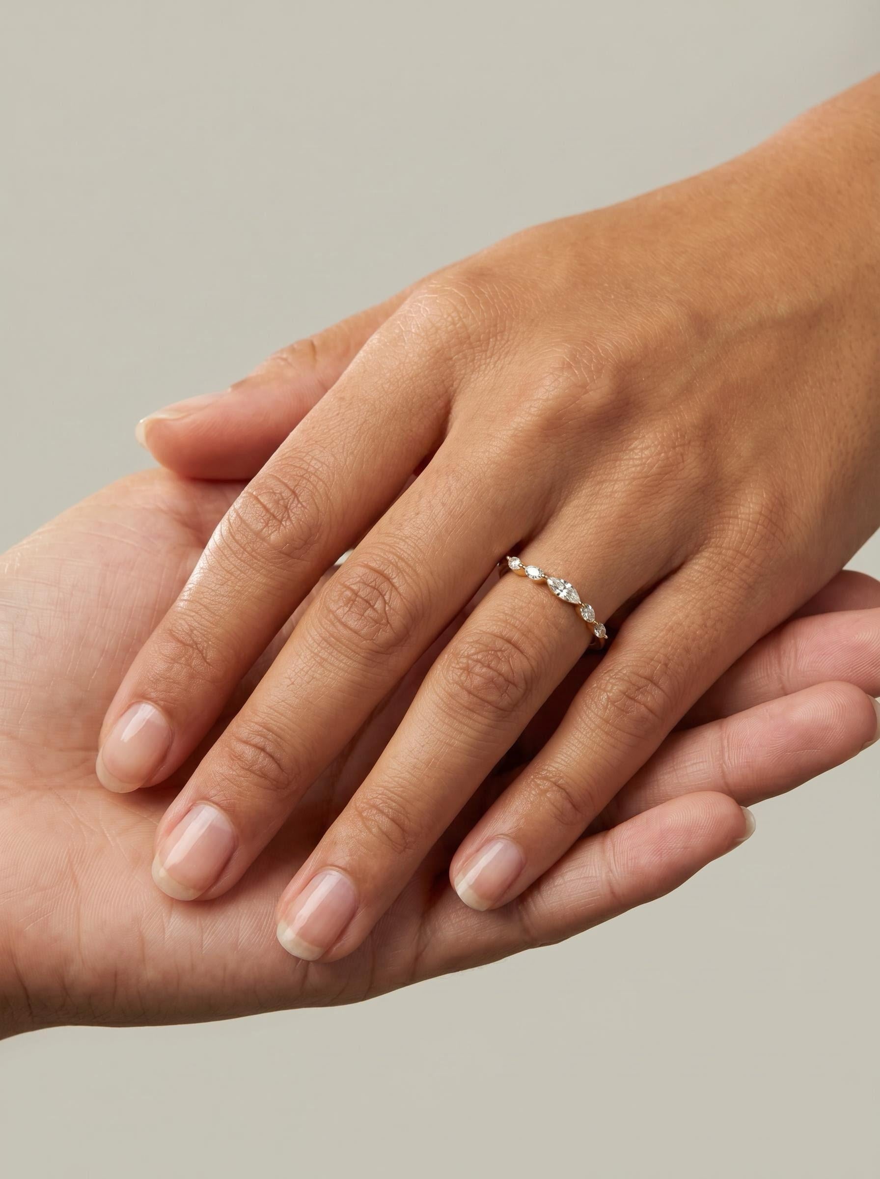 Marquise & Round Pavé Band