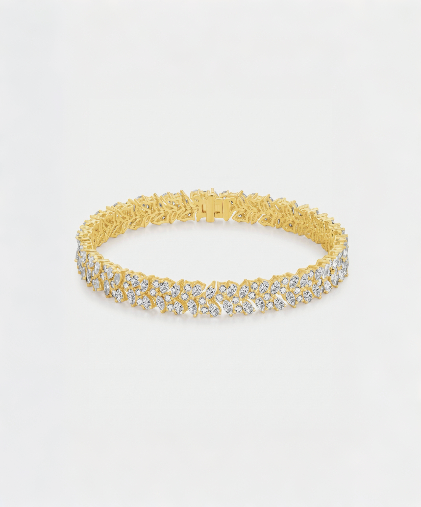 Marquise-Cut Double-Row Full Pave Bracelet by EOBO