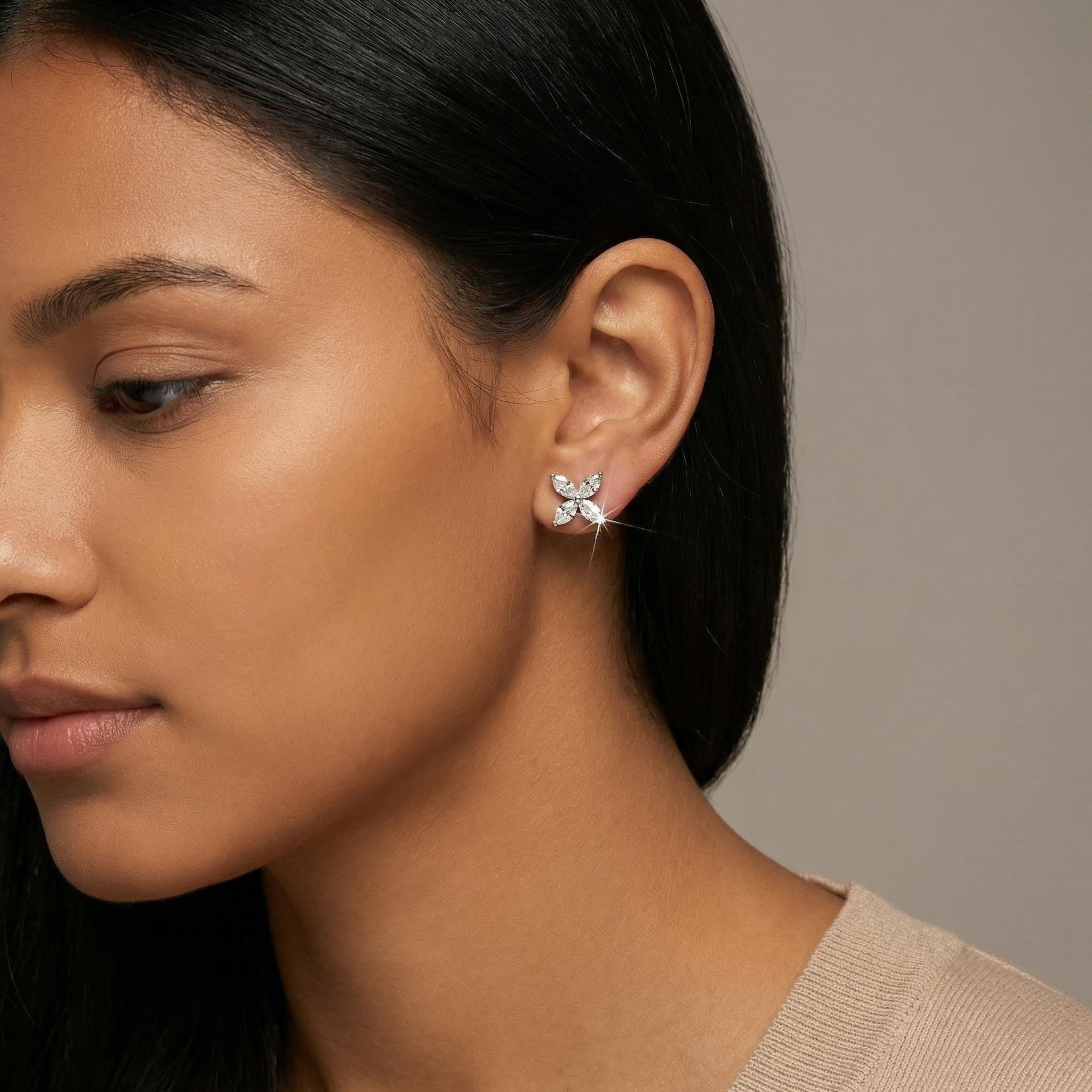Marquise Clover Stud Earrings