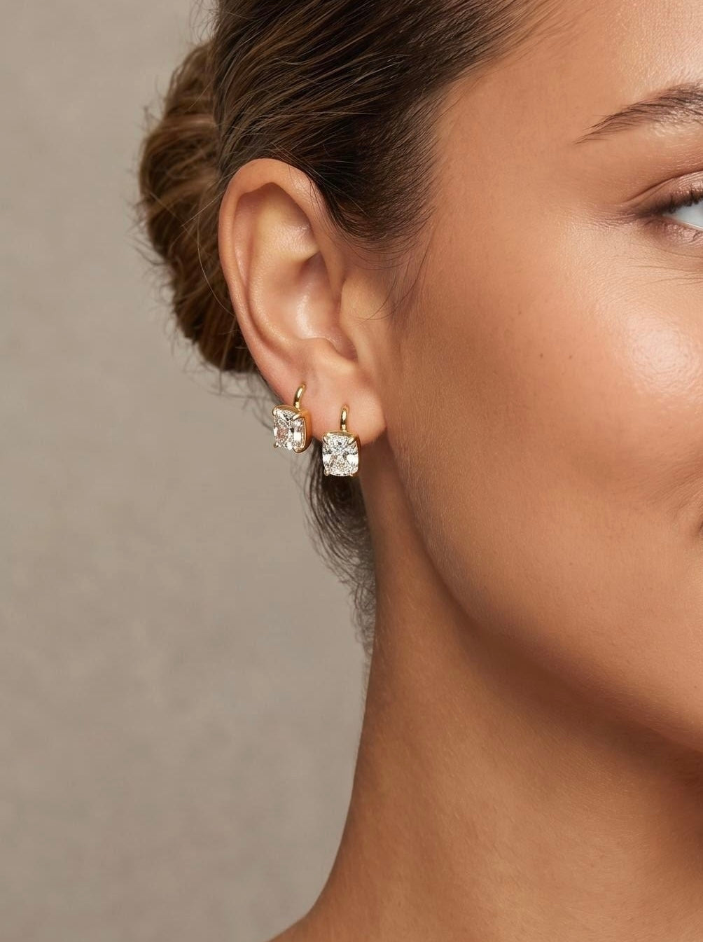 Radiant-Cut Solitaire Hoop Earrings