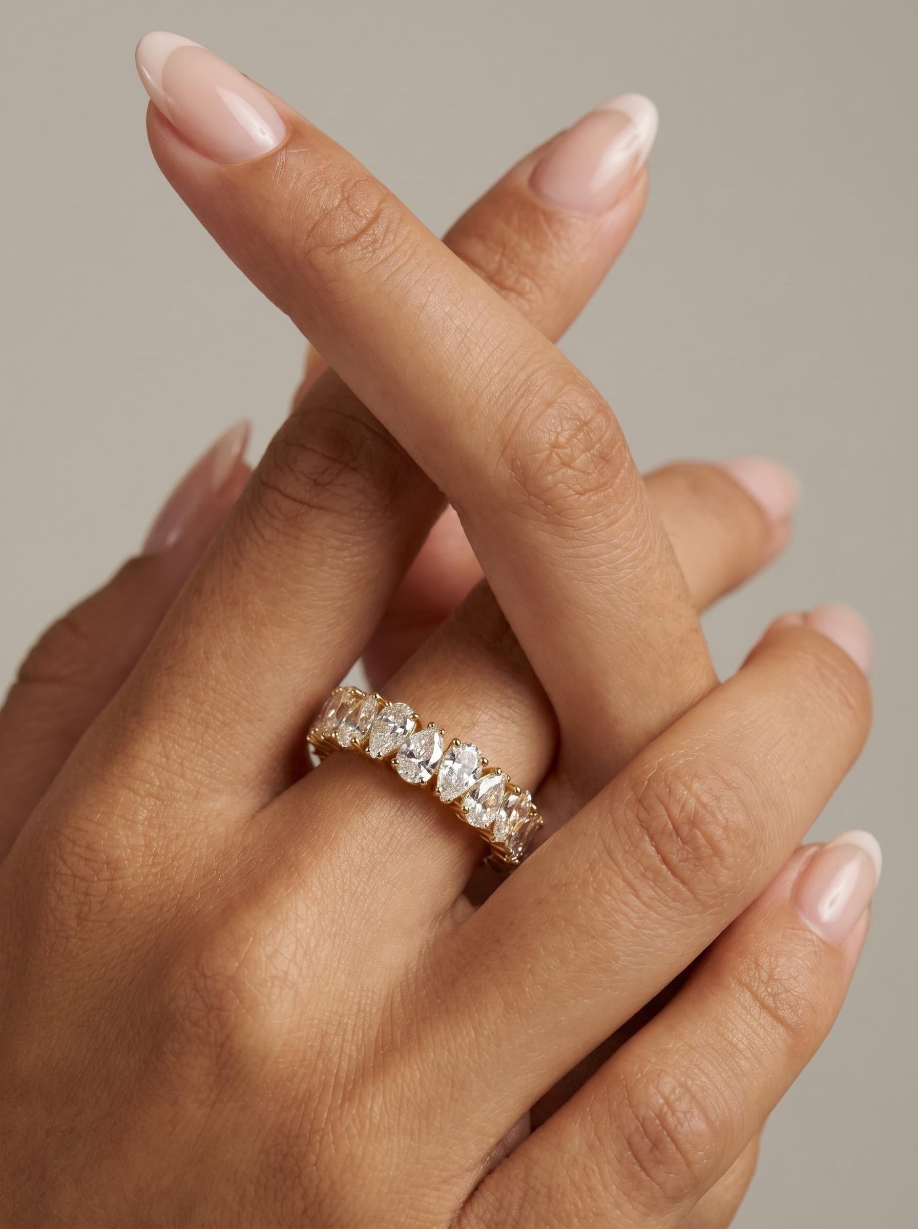 Pear Pavé Eternity Ring