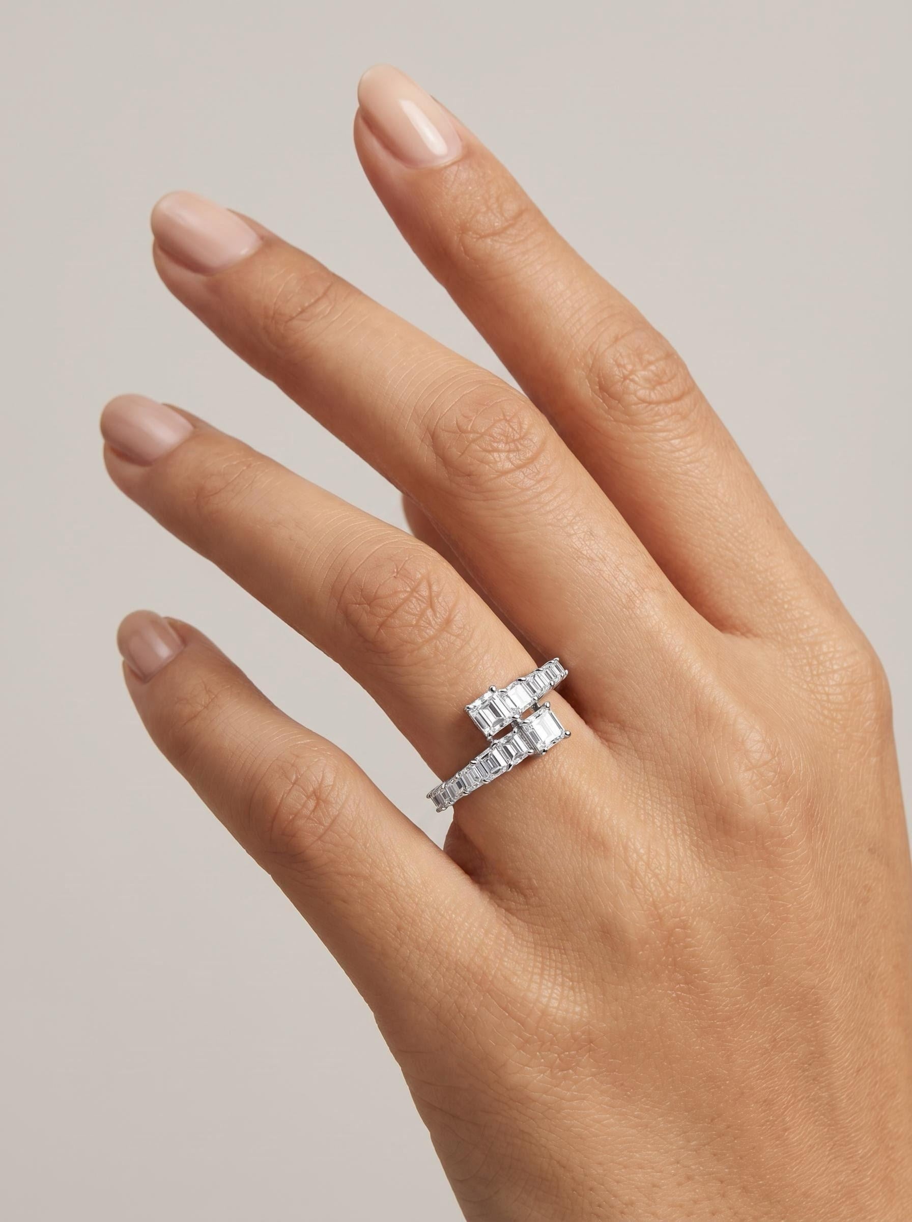 Baguette Crisscross Pavé Ring