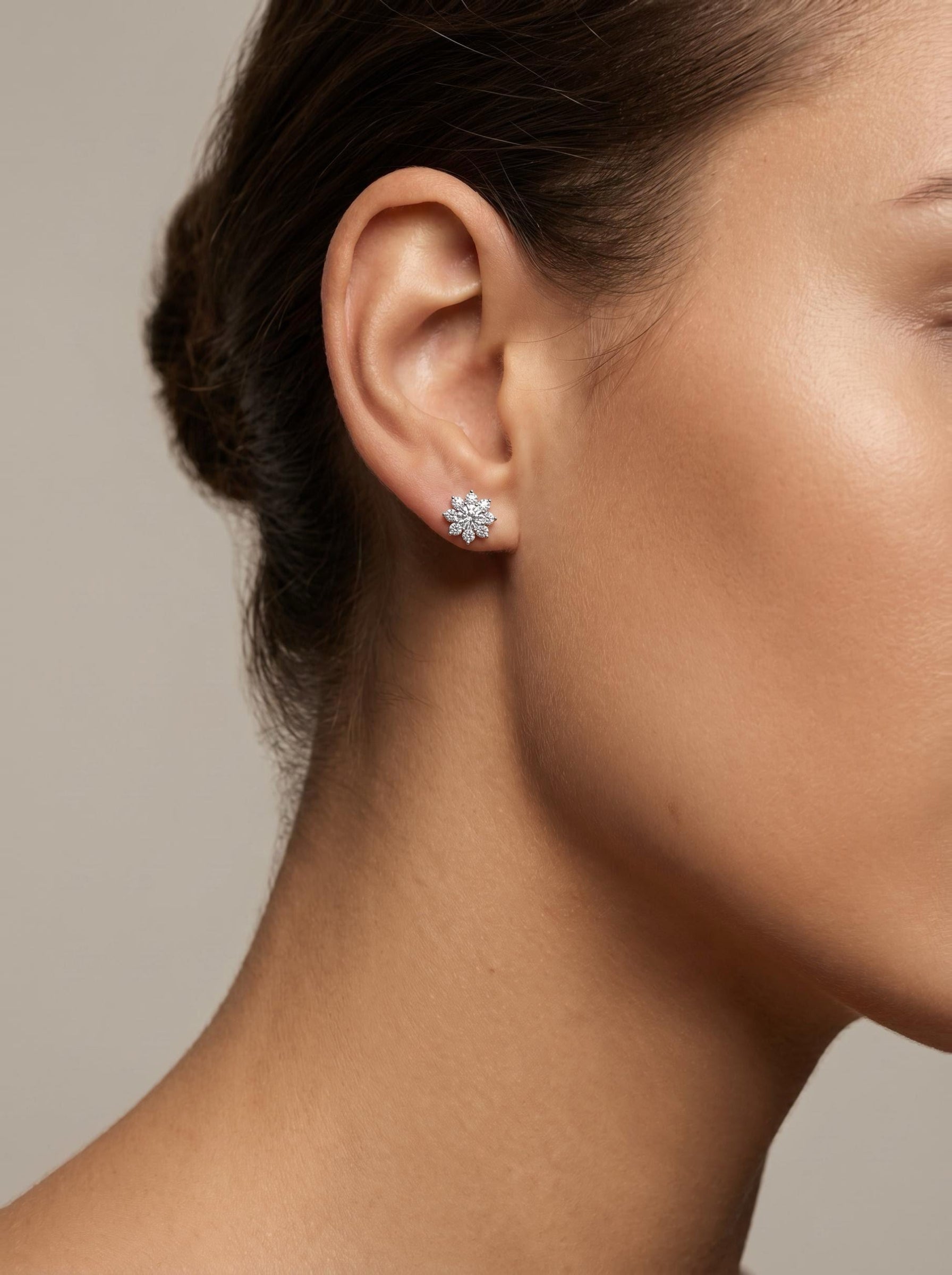 Snowflake Cluster Stud Earrings