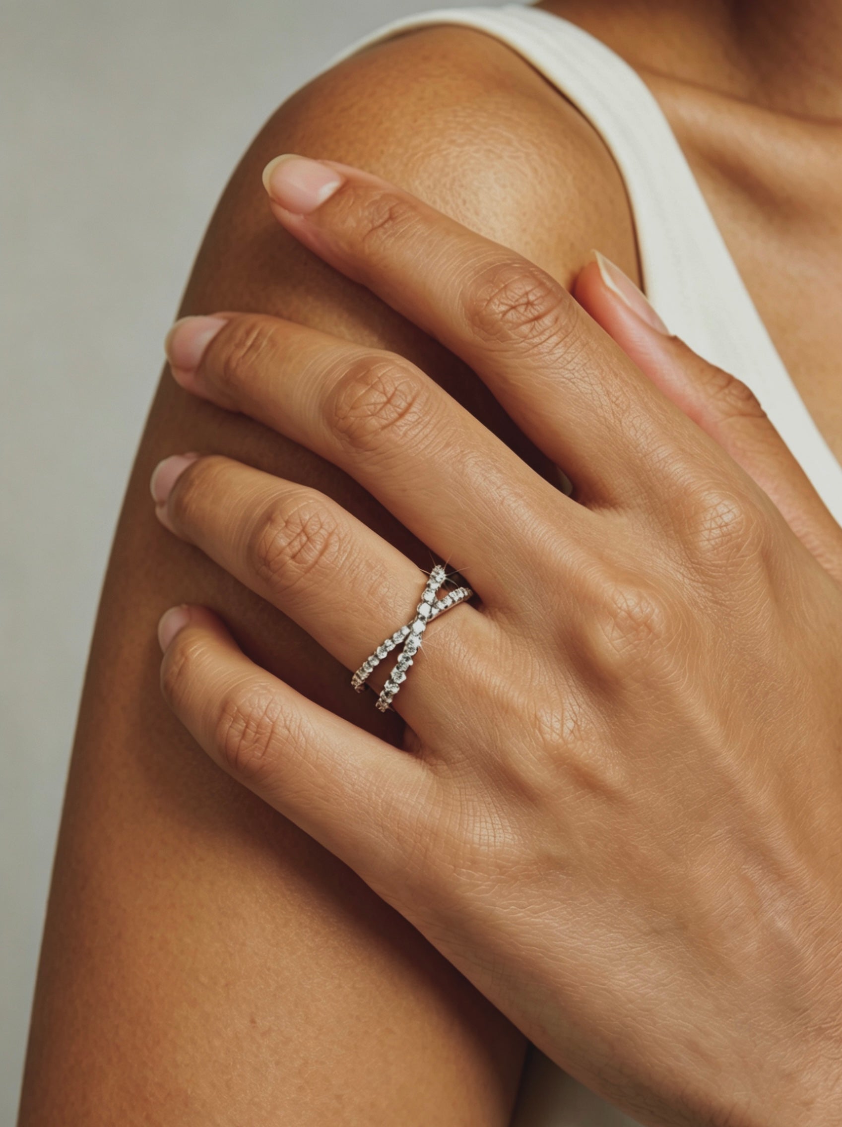 Crisscross Double-Row Pavé Ring