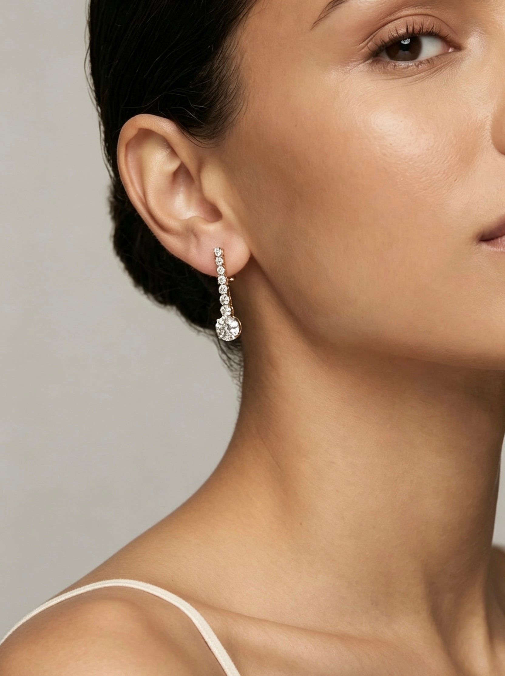 Round Brilliant Pavé Drop Earrings
