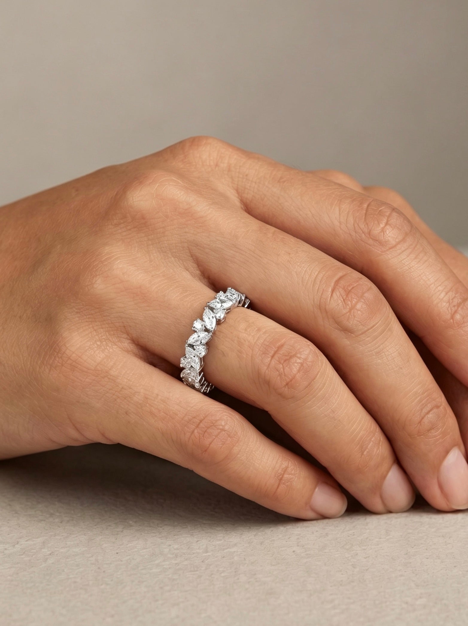 Marquise & Round Pavé Eternity Ring