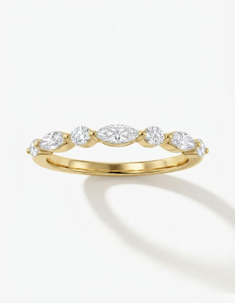 Marquise & Round Pavé Band by EOBO