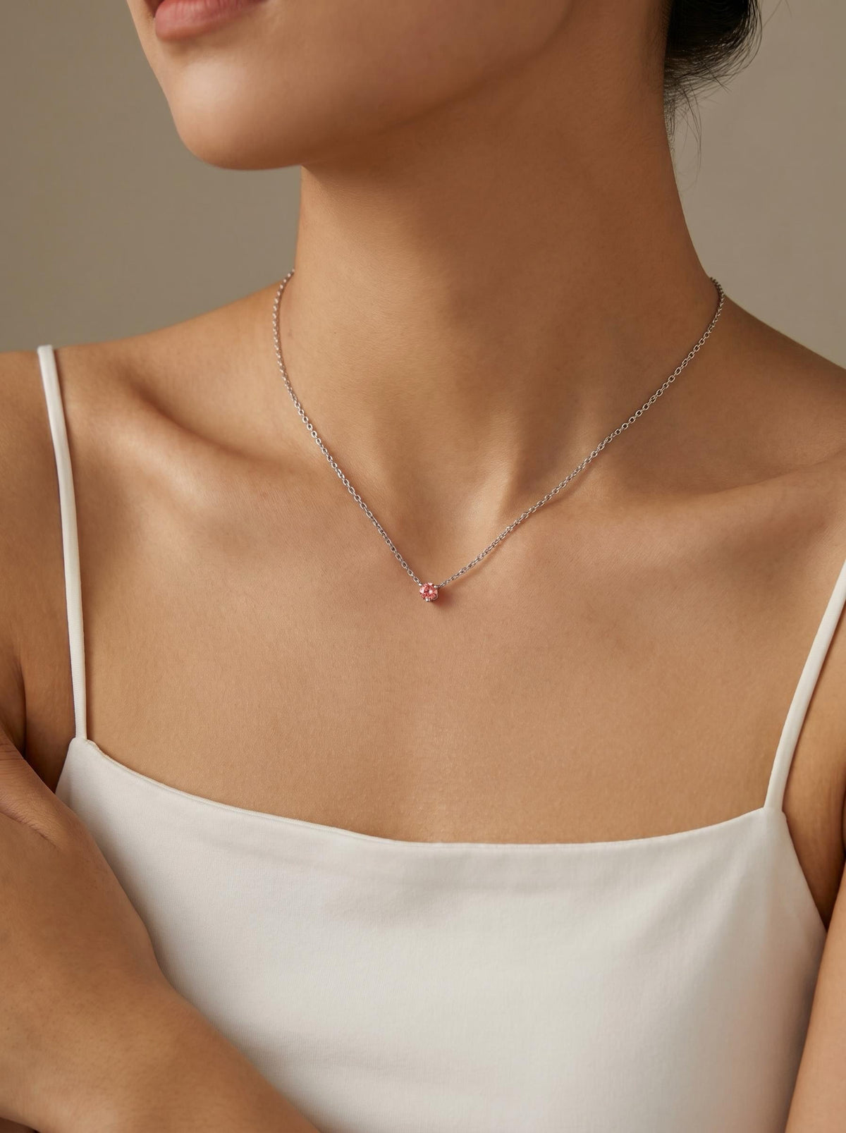 Rosé Point Pink Lab-Grown Diamond Necklace