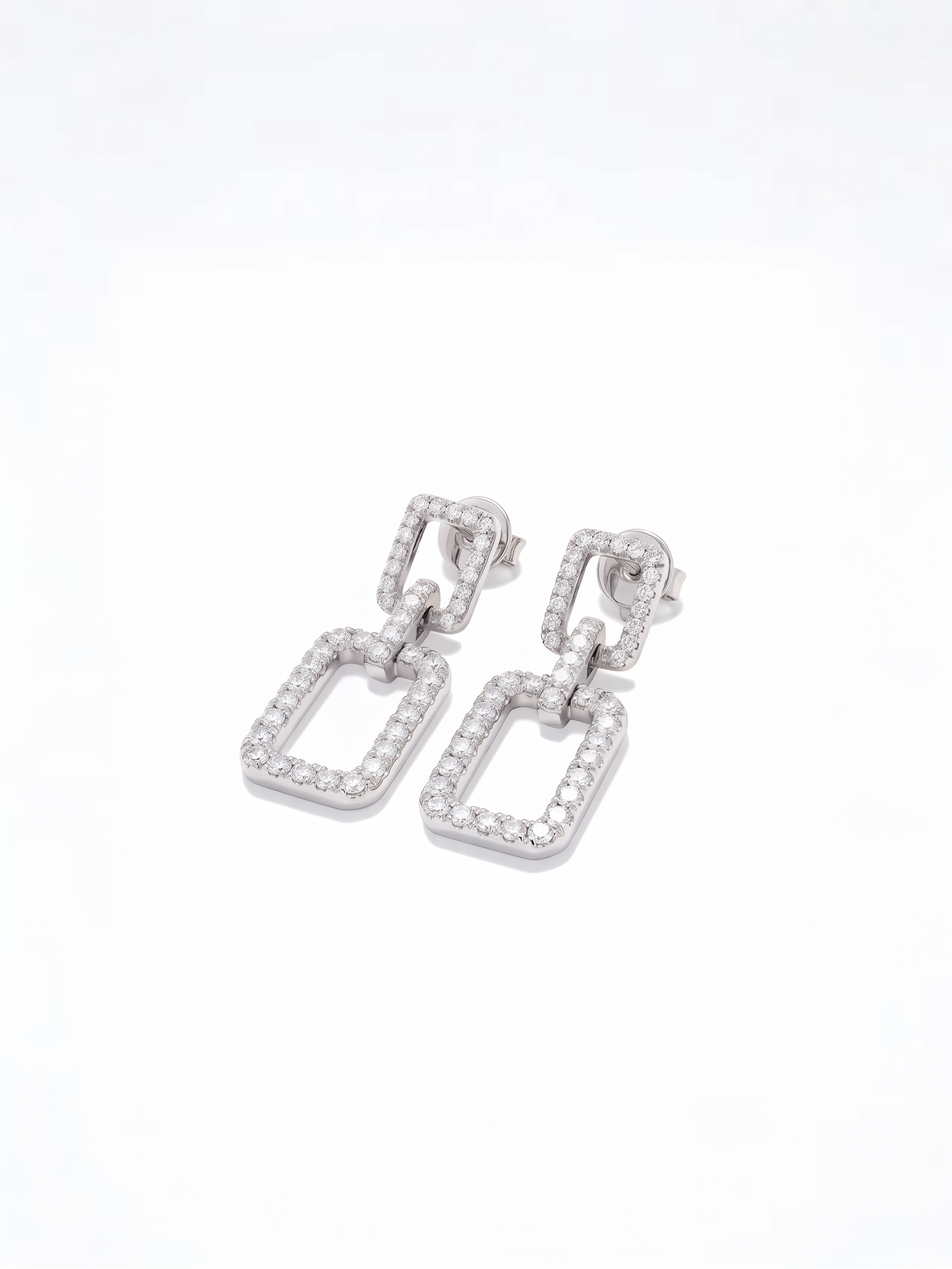 Double Rectangle Link Drop Earrings