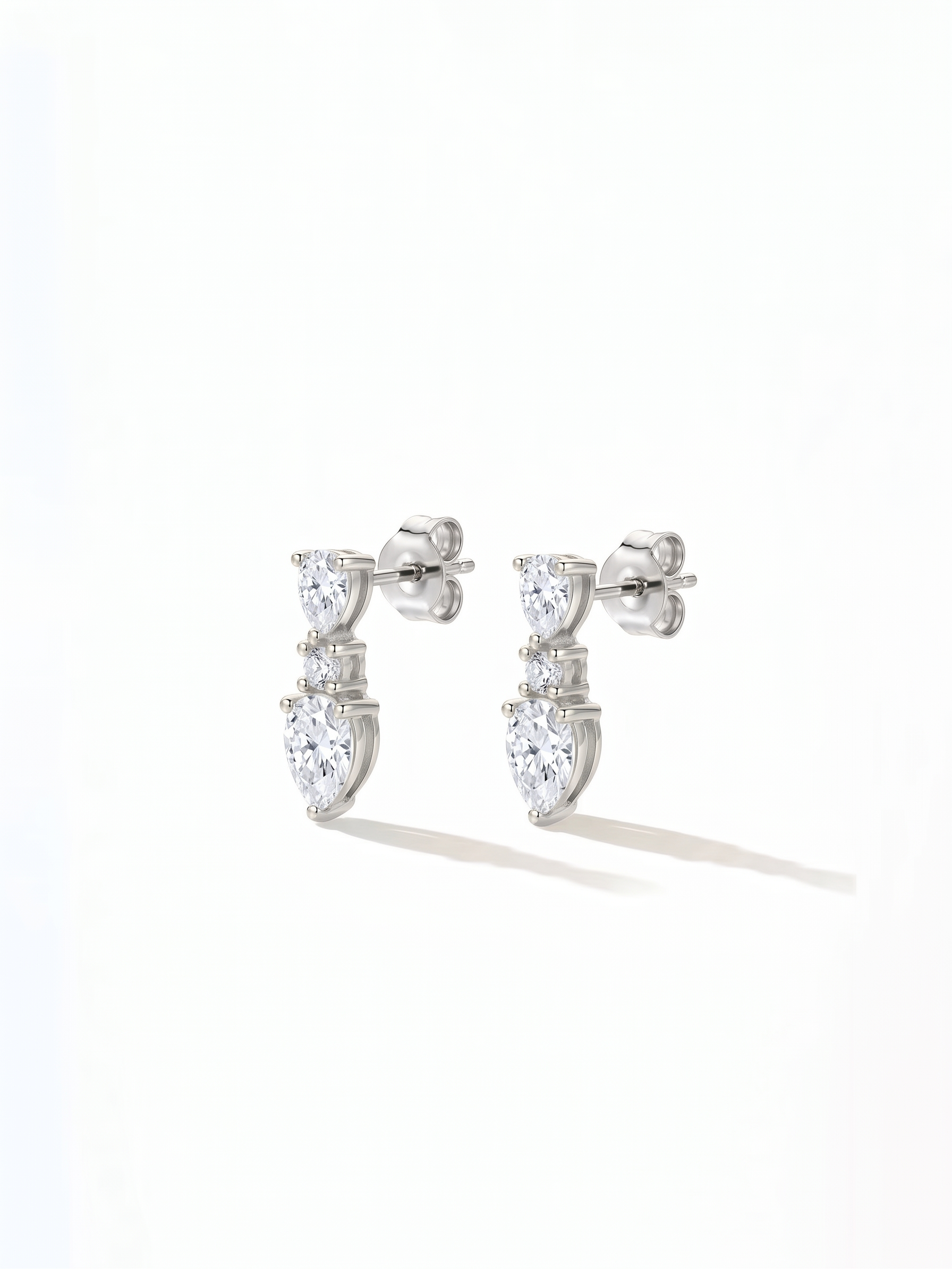Pear Step Drop Earrings
