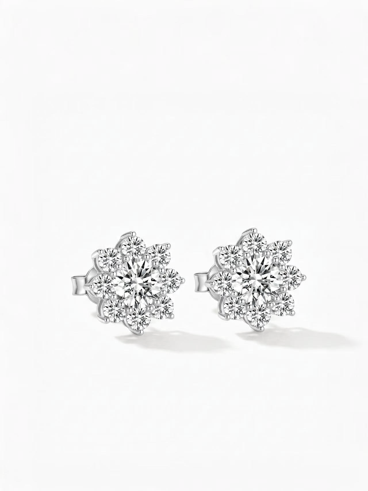 Snowflake Cluster Stud Earrings