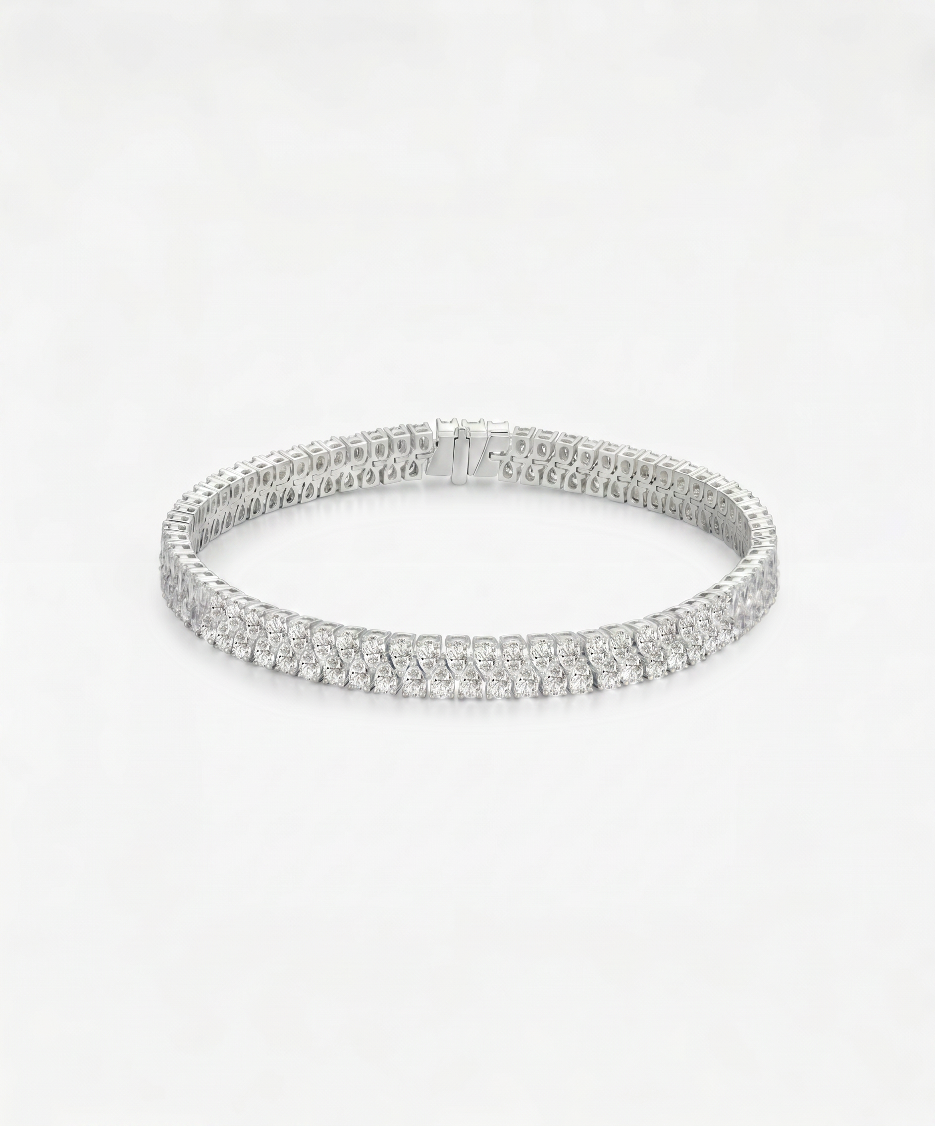 Round Brilliant Double-Row Full Pavé Bracelet