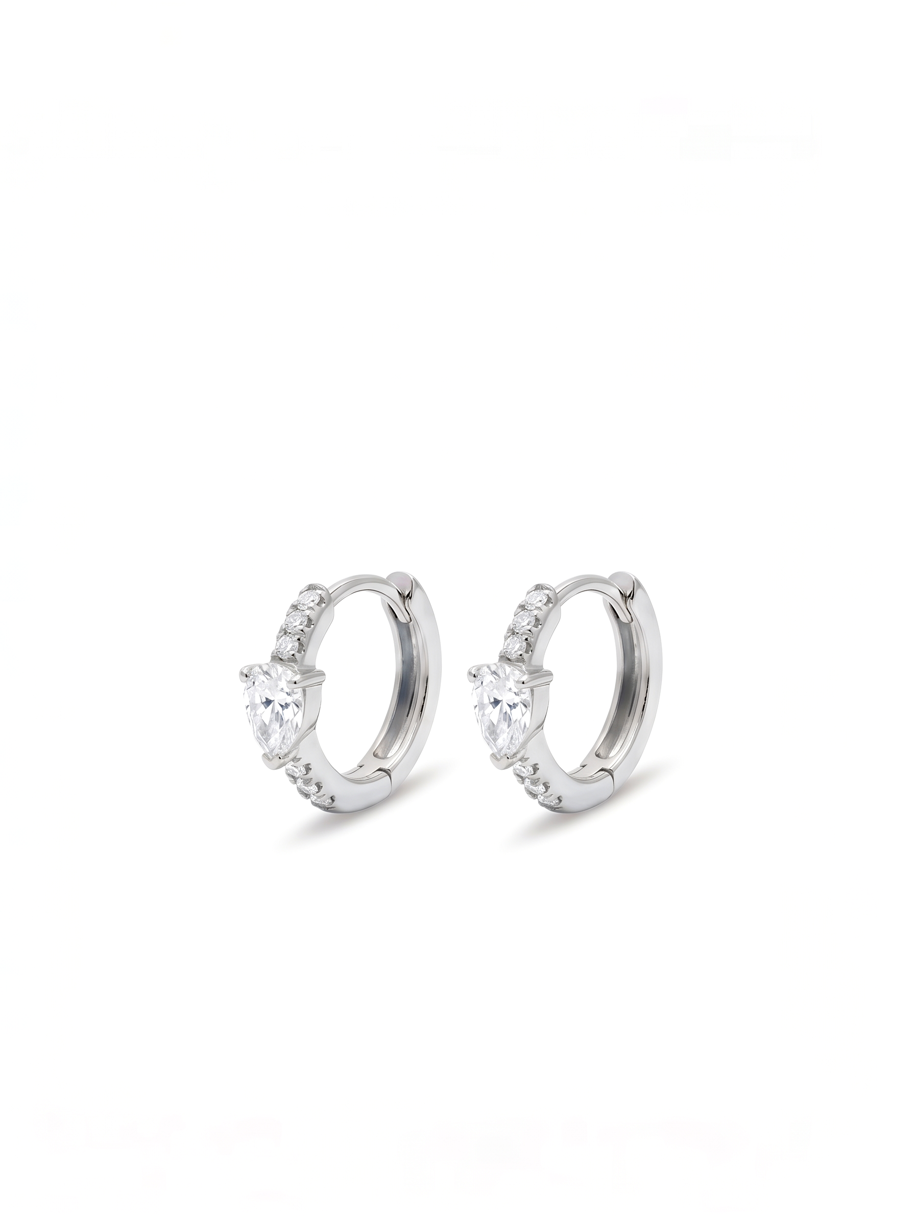 Pear Cut Pavé Hoop Earrings