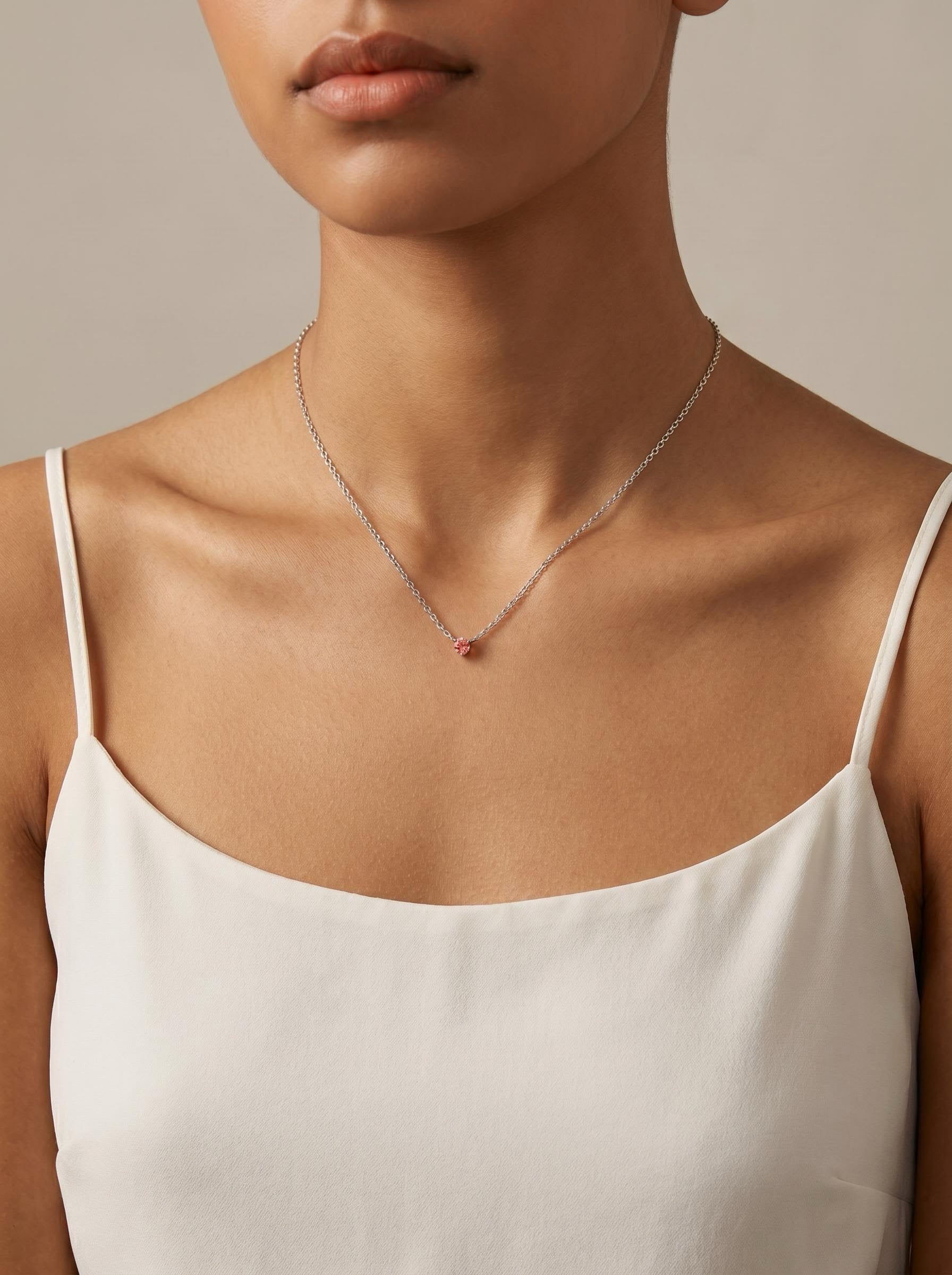 Rosé Point Pink Lab-Grown Diamond Necklace