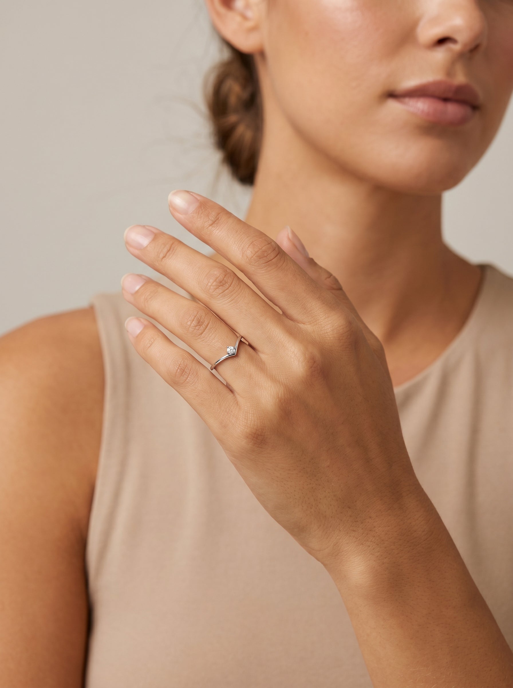 Wishbone Solitaire Lab-Grown Diamond Ring