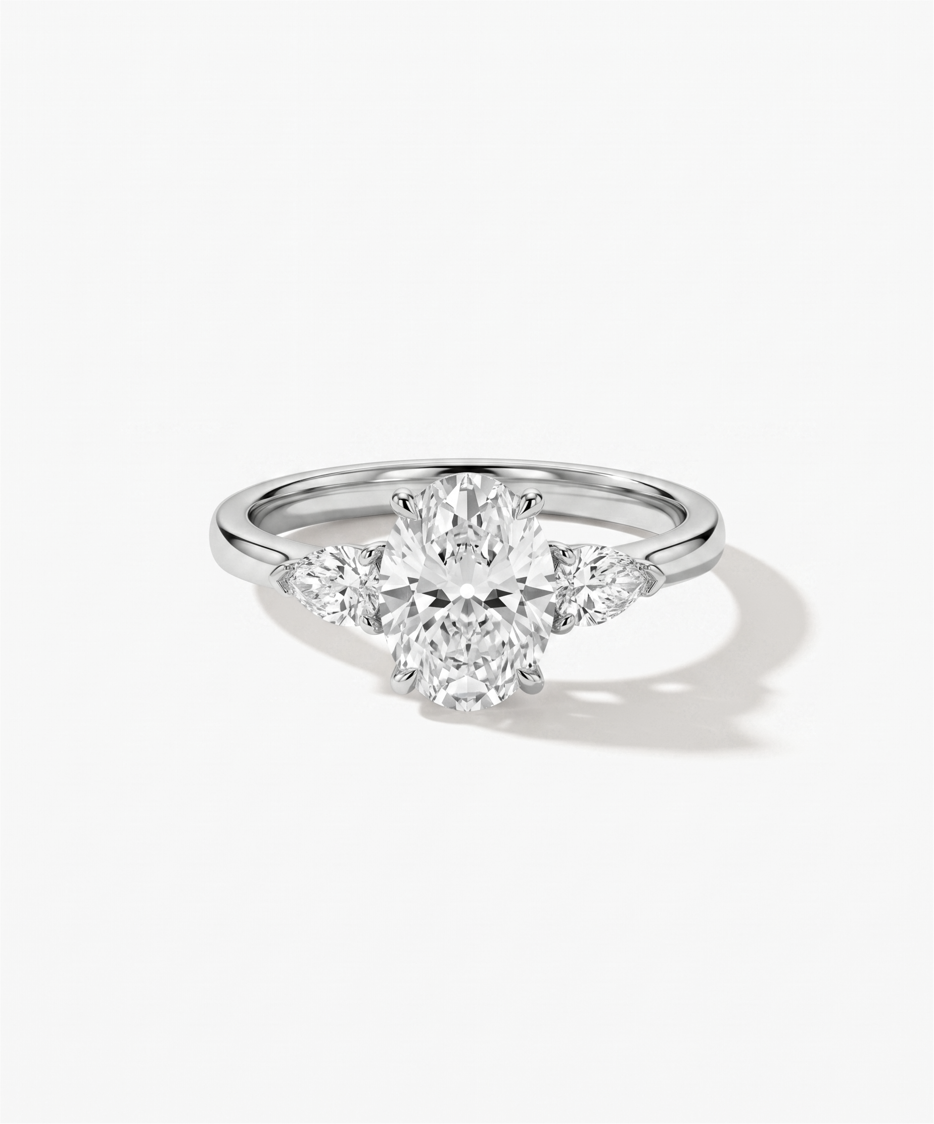 Oval Three-Stone Marquise Ring by EOBO