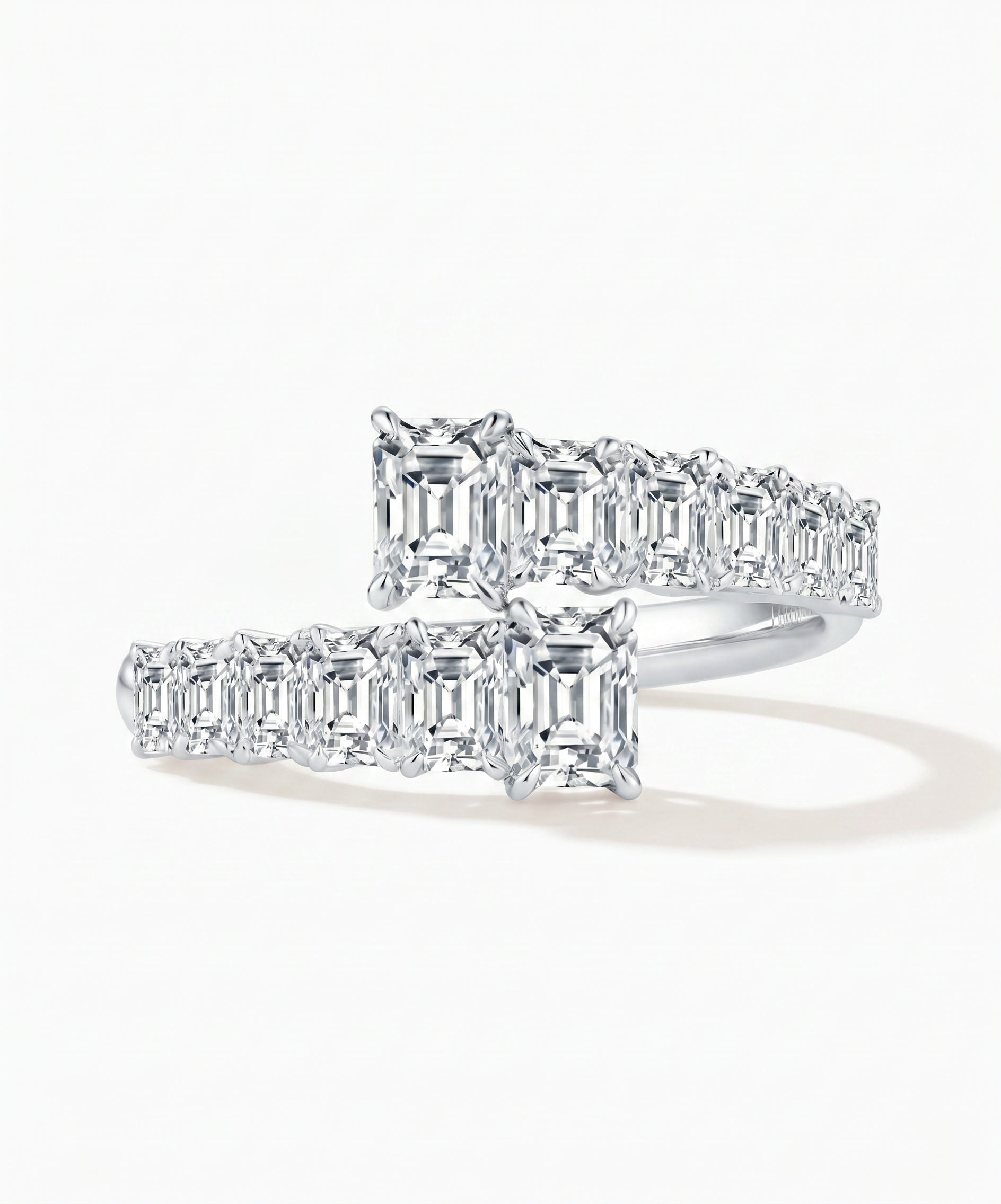 Baguette Crisscross Pavé Ring