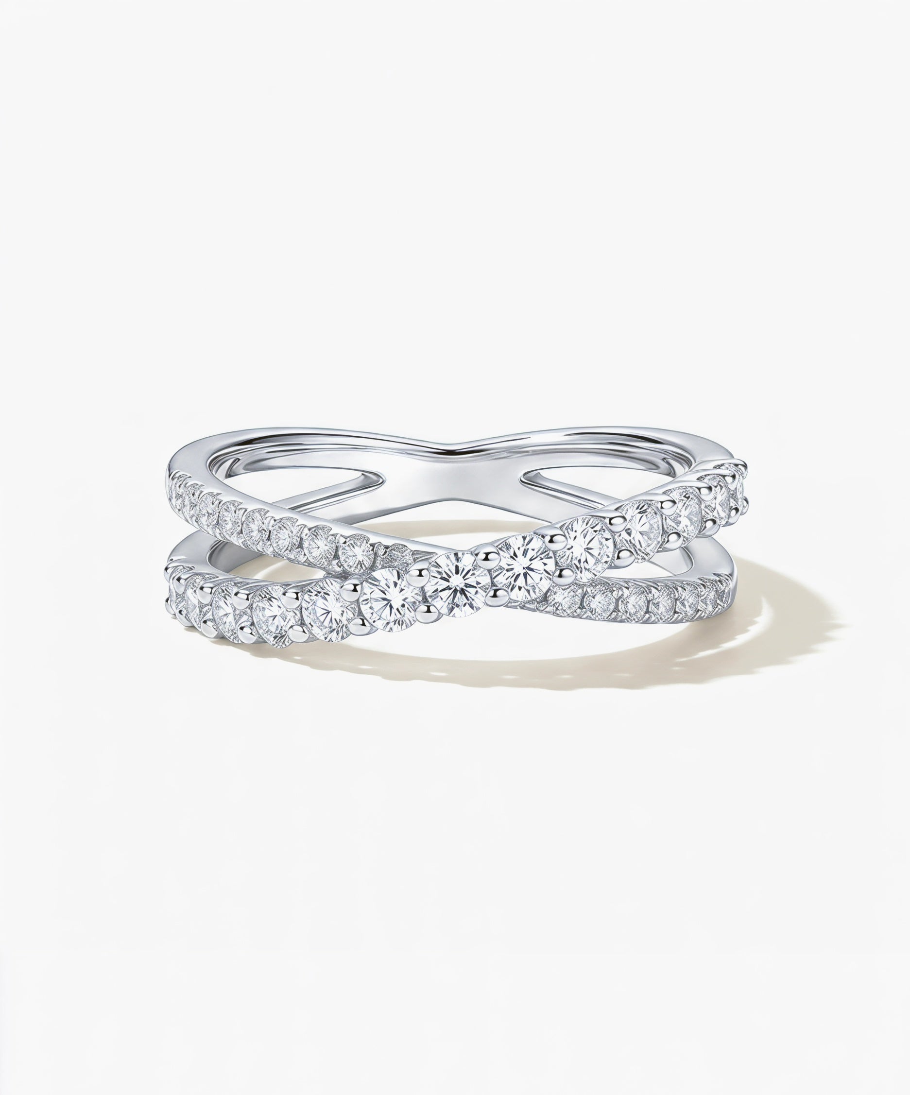 Crisscross Double-Row Pavé Ring
